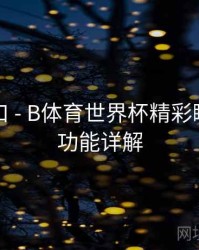 回放入口 - B体育世界杯精彩瞬间剪辑功能详解