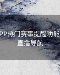B体育APP热门赛事提醒功能全攻略｜直播导航