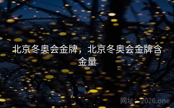 北京冬奥会金牌，北京冬奥会金牌含金量