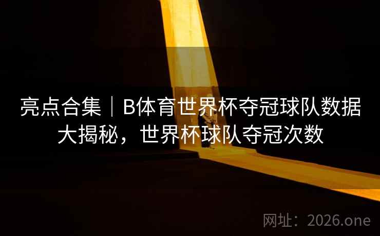 亮点合集｜B体育世界杯夺冠球队数据大揭秘，世界杯球队夺冠次数