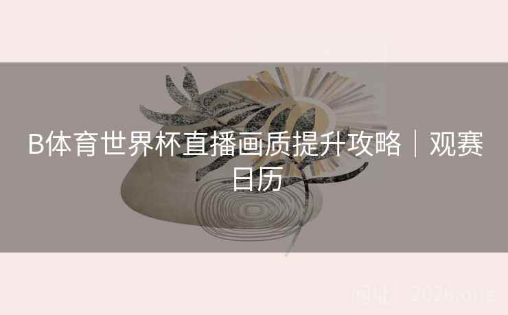 B体育世界杯直播画质提升攻略｜观赛日历